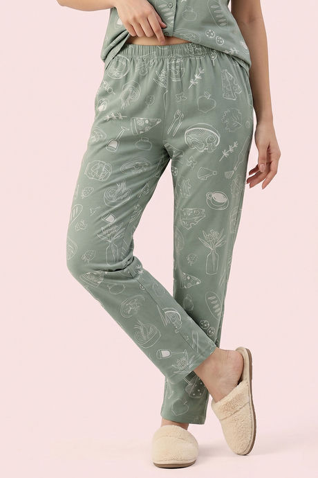Zivame Knit Cotton Pyjama Set - Iceberg Green — image 5